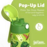 Jarlson® Kids Water Bottle MALI [12OZ] - No Straw Stainless Steel Thermo Bottle - Insulated Waterbottle Leak Proof for School & Sports - Thermo Tumbler for Boys & Girls (Dinosaur) - Image 6