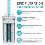 Epic Escape | Glass Water Bottle with Filter | USA Made Filter | Dishwasher Safe | Borosilicate Glass with Silicone Sleeve | BPA Free Water Bottle | Removes 99.99% Tap Water Contaminants | Filtered - Image 5