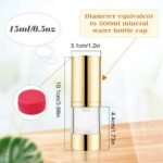 BOSMIOW 4Pcs 15ml/0.5oz Clear Plastic Airless Pump Bottles with Gold Head Empty Refillable Vacuum Cosmetics Sample Storage Jars for Lotion,Shampoo,Hand Soap,Face Cream - Image 3
