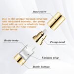 BOSMIOW 4Pcs 15ml/0.5oz Clear Plastic Airless Pump Bottles with Gold Head Empty Refillable Vacuum Cosmetics Sample Storage Jars for Lotion,Shampoo,Hand Soap,Face Cream - Image 4