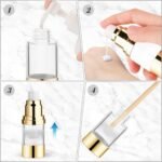 BOSMIOW 4Pcs 15ml/0.5oz Clear Plastic Airless Pump Bottles with Gold Head Empty Refillable Vacuum Cosmetics Sample Storage Jars for Lotion,Shampoo,Hand Soap,Face Cream - Image 7