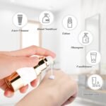 BOSMIOW 4Pcs 15ml/0.5oz Clear Plastic Airless Pump Bottles with Gold Head Empty Refillable Vacuum Cosmetics Sample Storage Jars for Lotion,Shampoo,Hand Soap,Face Cream - Image 8