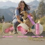 Waggle Bottle Stainless Steel Dog Travel Water Bottle, Vacuum Insulated Portable Dog Water Dispenser, Drink Cup and Snack Container On The Go, Outdoor Walking, Hiking, Travel (Pink) - Image 3