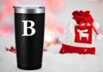 Personalized Initial Tumbler.Monogrammed Custom Initial Tumbler B.Unique Initial Tumbler Cup Gifts for Men Women. Novelty Birthday Christmas Party Graduation Wedding Gifts.(20oz Black) - Image 4