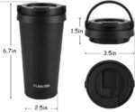 Funkrin Insulated Coffee Mug with Ceramic Coating, 16oz Iced Coffee Tumbler Cup with Flip Lid and Handle, Double Wall Vacuum Leak-Proof Travel Mug for Office School Party Camping - Image 6
