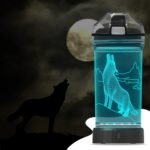 YuanDian Wolf Gifts, Light Up Boy Water Bottle with 3D Animal Wolf Design- 14 OZ Tritan BPA Free - Cool Drinking Cups Gift for School Baby Kids Child Christmas Holiday - Image 4
