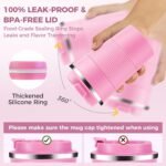 Volhoply 13 oz Stainless Steel Insulated Travel Coffee Mug with Fip Lid,Reusable Double Wall Vacuum Metal Coffee Cup,Portable to Go Leak Proof Cafe Thermal Tumbler for Hot & Cold Drinks(Pink,1) - Image 5