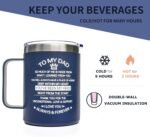 CHIUTUUY Personalized Gifts for Men, 14 OZ Stainless Steel Double Wall Insulated Coffee Mug/Tumbler with Lid and Straw, Funny Gifts for Dad on Birthday, Father's Day, Thanksgiving Day (For Dad) - Image 3