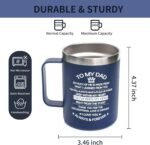 CHIUTUUY Personalized Gifts for Men, 14 OZ Stainless Steel Double Wall Insulated Coffee Mug/Tumbler with Lid and Straw, Funny Gifts for Dad on Birthday, Father's Day, Thanksgiving Day (For Dad) - Image 4