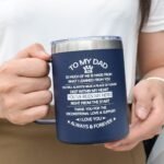 CHIUTUUY Personalized Gifts for Men, 14 OZ Stainless Steel Double Wall Insulated Coffee Mug/Tumbler with Lid and Straw, Funny Gifts for Dad on Birthday, Father's Day, Thanksgiving Day (For Dad) - Image 6