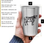 Magic Pine Kid-proof Cups (Farm Animal designs) - Set of 4 Stainless Steel Cups (16oz) - Image 3