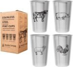 Magic Pine Kid-proof Cups (Farm Animal designs) - Set of 4 Stainless Steel Cups (16oz) - Image 4