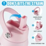 OLDLEY kids Water Bottle - 18oz Insulated Stainless Steel - Wide Straw Lid, Non Spill, Leakproof, Kids Water Bottle for School,Unicorn - Image 3