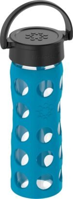 Lifefactory 16-Ounce BPA-Free Glass Water Bottle with Classic Cap and Protective Silicone Sleeve, Teal Lake - Image 3