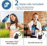 Volhoply 32 oz Water Bottles Bulk 4 Pack with Straw Lid & Spout Lid,Insulated Sports Water Bottle,Double Wall Vacuum Stainless Steel Cups,Leakproof Wide Mouth Metal Flask for Travel(Assorted,4) - Image 3