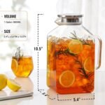1 Gallon Square Glass Pitcher with Lid and Spout, Borosilicate Glass Carafe for Hot/Cold Drink, Water Pitchers with Handle for Fridge, Extra Large Jug for Iced Tea, Coffee, Juice, Beverage - Image 3