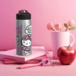 Zak Designs Sanrio Water Bottle for Travel and At Home, 19 oz Vacuum Insulated Stainless Steel with Locking Spout Cover, Built-In Carrying Loop, Leak-Proof Design (Hello Kitty) - Image 6
