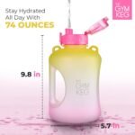THE GYM KEG 1 Gallon Water Bottle (128oz) I 3.78l Big Water Jug I 128 oz Sports Bottle with Straw and Motivational Time Markings I Large Reusable Bottle | BPA-Free Plastic I Leakproof - Image 3