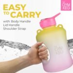 THE GYM KEG 1 Gallon Water Bottle (128oz) I 3.78l Big Water Jug I 128 oz Sports Bottle with Straw and Motivational Time Markings I Large Reusable Bottle | BPA-Free Plastic I Leakproof - Image 5