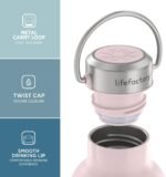Lifefactory Stainless Steel Vacuum-Insulated Sport Bottle, 16 Ounce, Desert Rose - Image 3
