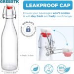 2 Pack Swing Top Glass Bottles 18oz, Flip Top Bottles with Airtight Lids & Leakproof Seals for Home Brewing Kombucha, Beer, Kefir, Juice, Oil, Vinegar & Vanilla Extraction - Image 3
