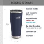 THERMOS ICON SERIES, Stainless Steel Tumbler with Slide Lock, 18 Ounce, Mystic Navy - Image 3