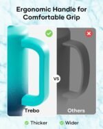 Trebo 40 oz Water Bottle Insulated Fit Car Cup Holder with Handle, Stainless Steel Retro Bottles Tumbler with Straw Lids, Vacuum Double Wall,Keep 24hrs Cold,Leakproof Reusable Travel Flask - Image 6