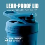 BlenderBottle Strada Shaker Cup Insulated Stainless Steel Water Bottle with Wire Whisk, 24-Ounce, Blue - Image 3