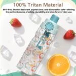 PIQUEBAR Kids insulated Water Bottle 17oz & Sport Water Bottle 24oz Set, Stainless Steel Metal Vacuum Water Bottles, Leakproof Tritan Sport Water Bottles for School Boys Girls, Blue Dinosaur - Image 3