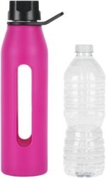 Takeya 22 Ounce Classic Glass Water Bottle with Silicone Sleeve and Twist Cap, Fuchsia - Image 3