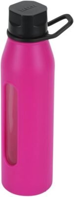 Takeya 22 Ounce Classic Glass Water Bottle with Silicone Sleeve and Twist Cap, Fuchsia - Image 4