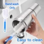 iAbaigla 304 Stainless Steel Protein Mixer Cup, Single Layer with Bottom Powder Storage, 2 Sections, Detachable Strainer, Easy-Carry Handle, [27oz] - Image 3