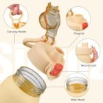 SIEROZUR 20oz Borosilicate Glass Water Bottle with Flip Lid and Silicone Sleeve Reusable Drinking Bottle with Handle for Coffee,Tea and Water,BPA-free Dishwasher Safe - Image 3