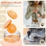 SIEROZUR 20oz Borosilicate Glass Water Bottle with Flip Lid and Silicone Sleeve Reusable Drinking Bottle with Handle for Coffee,Tea and Water,BPA-free Dishwasher Safe - Image 5