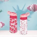 XccMe Kids Sublimation Tumbler,12oz Sublimation Water Bottle Blanks,Straight Stainless Steel Todder Sippy Cup,Double Wall Insulated Sippy Tumbler with Handle,Shrink Films,Leak Proof (Pink) - Image 3