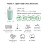 BESO VIDA No-Spill Silicone Water Bottle – 17oz Smart Valve Leakproof Cup, BPA-Free, Controls Flow for Kids & Adults, Hot & Cold Drink Safe, Dishwasher, Microwave & Freezer Friendly (Mint Green) - Image 3