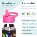 Wildkin Kids 18oz Stainless Steel Water Bottle – BPA-Free, Leakproof, Insulated, Easy-Clean - Rainbow Hearts - Image 4