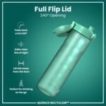 Ion8 1 Litre Water Bottle with Times to Drink, Leak Proof, Flip Lid, Carry Handle, Dishwasher Safe, BPA Free, Soft Touch Contoured Grip, Ideal for Gym, Health and Fitness, 32 oz, Teal - Image 5