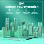 Ion8 1 Litre Water Bottle with Times to Drink, Leak Proof, Flip Lid, Carry Handle, Dishwasher Safe, BPA Free, Soft Touch Contoured Grip, Ideal for Gym, Health and Fitness, 32 oz, Teal - Image 8