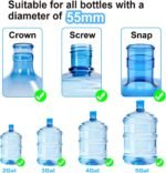 3 Pack 3 and 5 Gallon Water Jug Cap, Upgrade Silicone Reusable Replacement Caps, Non Spill Lids for 55mm Standard/Screw/Crown Tops Water Bottle - Image 3
