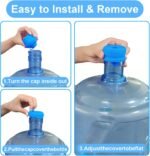 3 Pack 3 and 5 Gallon Water Jug Cap, Upgrade Silicone Reusable Replacement Caps, Non Spill Lids for 55mm Standard/Screw/Crown Tops Water Bottle - Image 4