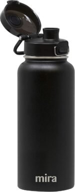 MIRA 32 oz Insulated Water Bottle - Stainless Steel Thermo with One-Touch Quick-Open Spout - Double Wall Hot & Cold (24Hr Cold/12Hr Hot) - Black - Image 3