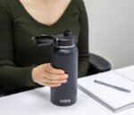 MIRA 32 oz Insulated Water Bottle - Stainless Steel Thermo with One-Touch Quick-Open Spout - Double Wall Hot & Cold (24Hr Cold/12Hr Hot) - Black - Image 8