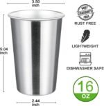 MEWAY Premium Stainless Steel Cups 16 oz Pint Cup Tumbler (12 Pack) - Premium Metal Cups - Stackable Durable Cup，Chilling Beer Glasses, for Travel, Outdoor, Camping, Everyday - Image 3