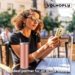 Volhoply 20 oz Skinny Tumbler with Lid and Straw, Stainless Steel Straight Tumblers Cup, Vacuum Insulated Coffee Mug for Home, Office, Travel, DIY (Rose Gold,1 Pack) - Image 4