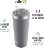 Ello Beacon Vacuum Insulated Stainless Steel Tumbler with Slider Lid and Optional Straw - Image 3