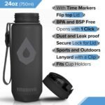 Embrava 24oz BPA-Free Plastic Sports Water Bottle with Time Markers - Image 4