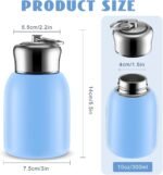 Mifoci 1 Pcs 10oz Mini Water Bottles Stainless Steel Slim Insulated Thermal for Hot Cold Drink Small Vacuum Blue Portable Water Bottle for Women Gifts Travel Camping Hiking - Image 3