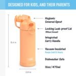 THERMOS FUNTAINER 16 Ounce Stainless Steel Vacuum Insulated Bottle with Wide Spout Lid, Orange - Image 3