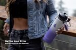 HYDRO CELL Stainless Steel Insulated Water Bottle with Straw - For Cold & Hot Drinks - Metal Vacuum Flask with Screw Cap and Modern Leakproof Sport Thermos for Adults (Lavender/White 18oz) - Image 6